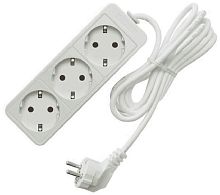 Удлинитель с заземлением Союз 3-м 1,5м 10А 2200Вт белый  картинка 